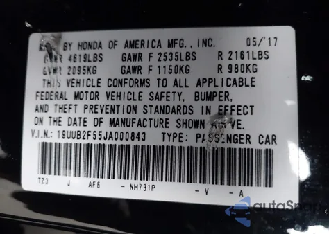 2018 Acura Tlx Tech Pkg from USA, damaged, VIN 19UUB2F55JA000843